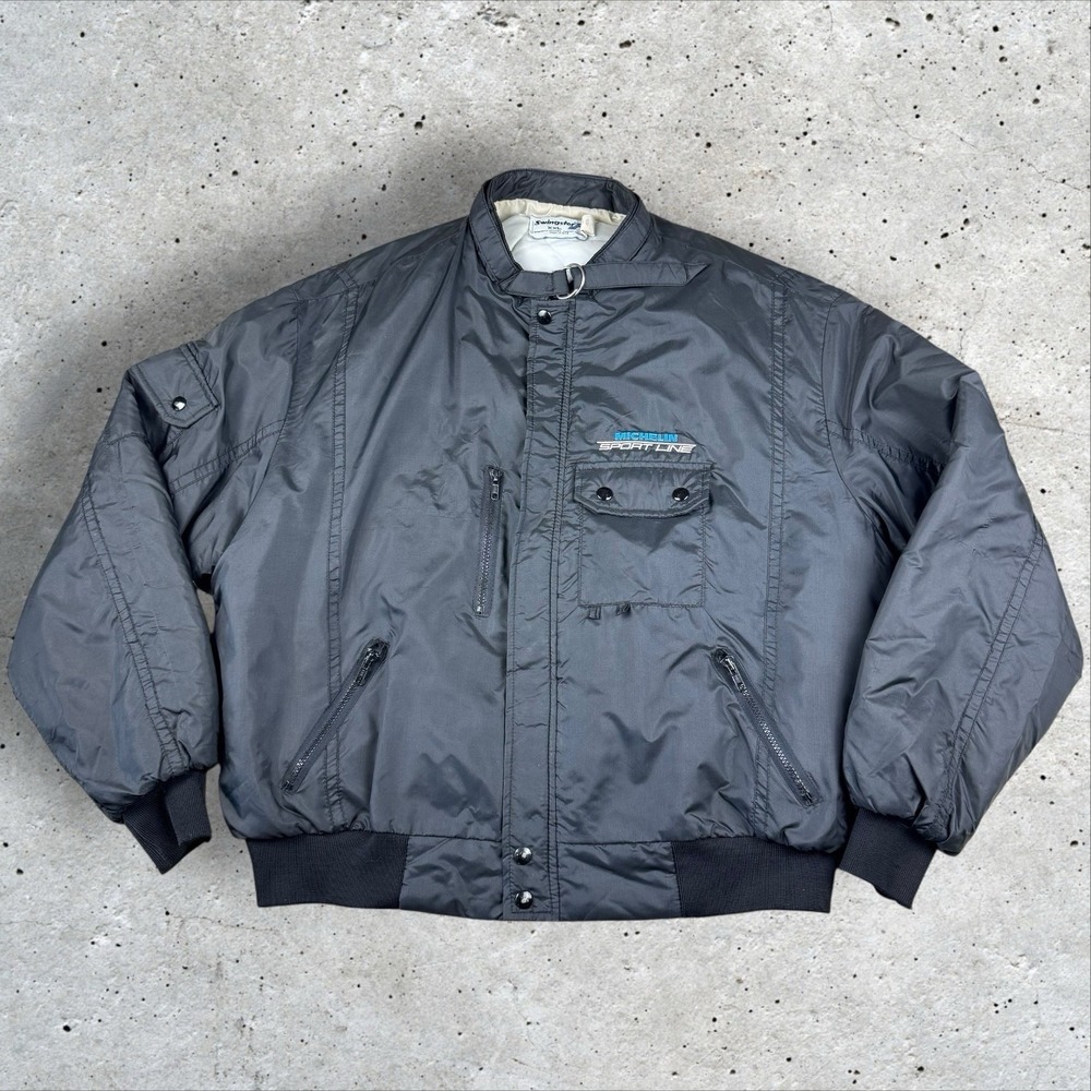 Vintage 80s Swingster Michelin Bomber Jacket‎ Men's XXL Racing Work Full Zip
